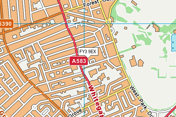 FY3 9EX map - OS VectorMap District (Ordnance Survey)