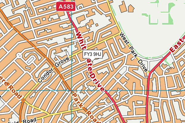 FY3 9HJ map - OS VectorMap District (Ordnance Survey)