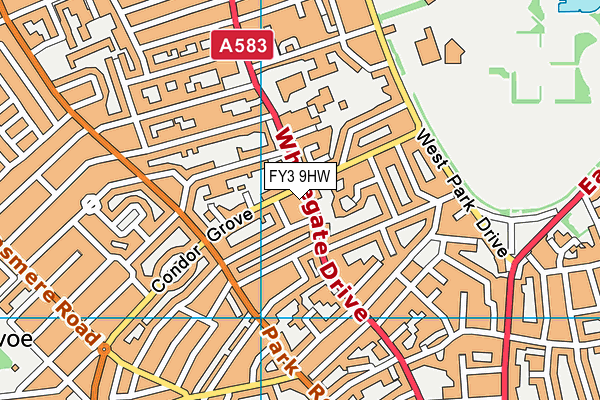 FY3 9HW map - OS VectorMap District (Ordnance Survey)