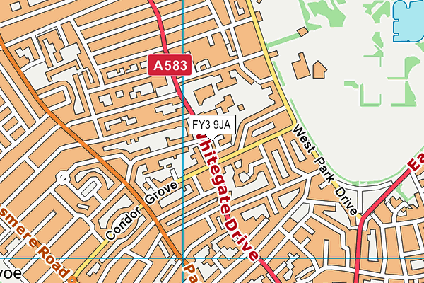 FY3 9JA map - OS VectorMap District (Ordnance Survey)