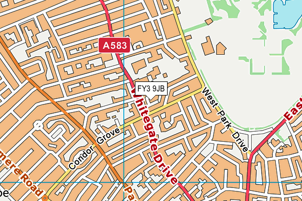FY3 9JB map - OS VectorMap District (Ordnance Survey)