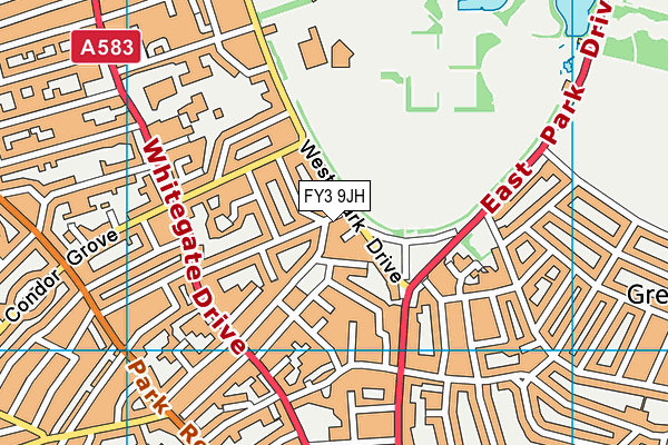 FY3 9JH map - OS VectorMap District (Ordnance Survey)