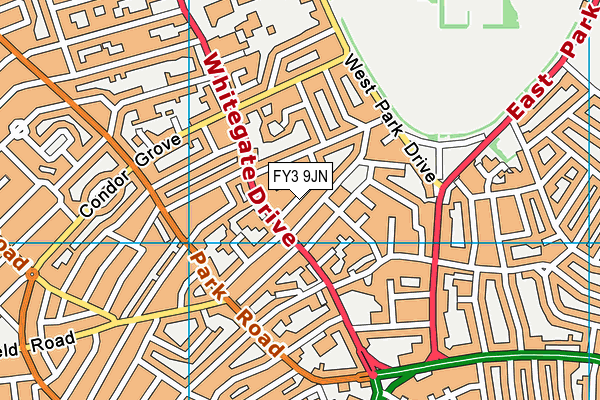 FY3 9JN map - OS VectorMap District (Ordnance Survey)