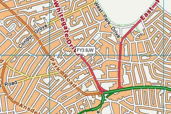 FY3 9JW map - OS VectorMap District (Ordnance Survey)