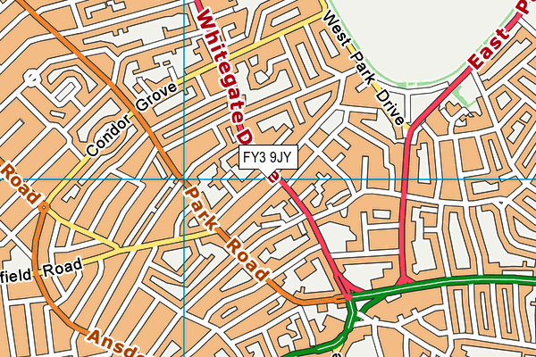 FY3 9JY map - OS VectorMap District (Ordnance Survey)
