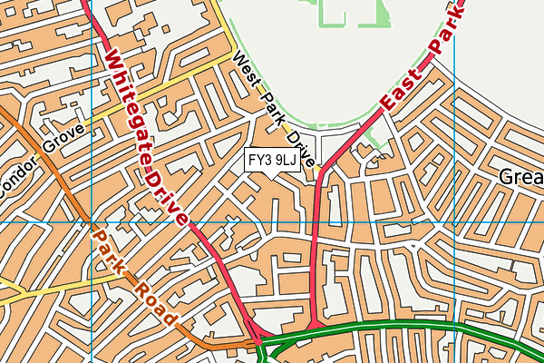 FY3 9LJ map - OS VectorMap District (Ordnance Survey)