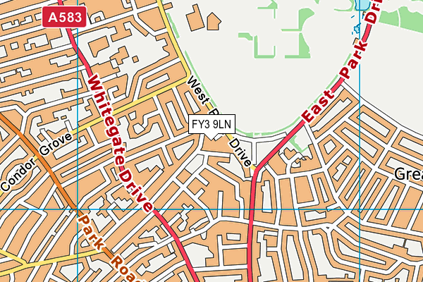 FY3 9LN map - OS VectorMap District (Ordnance Survey)