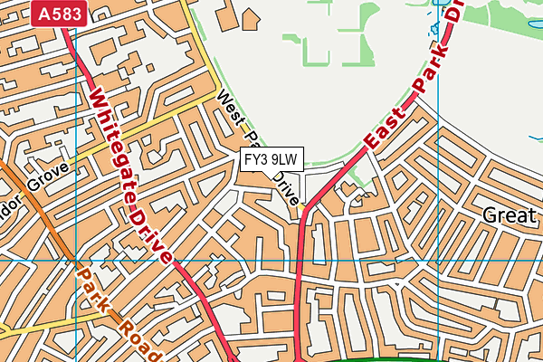 FY3 9LW map - OS VectorMap District (Ordnance Survey)