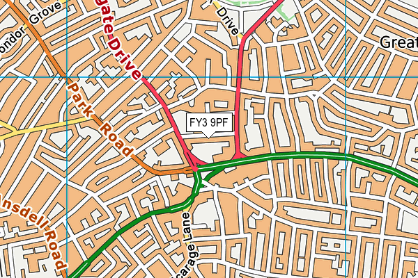 FY3 9PF map - OS VectorMap District (Ordnance Survey)