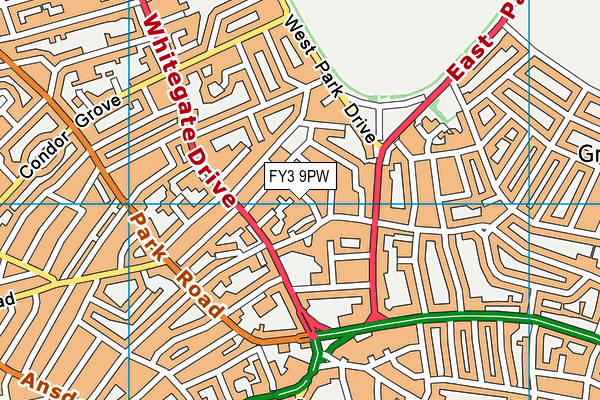 FY3 9PW map - OS VectorMap District (Ordnance Survey)