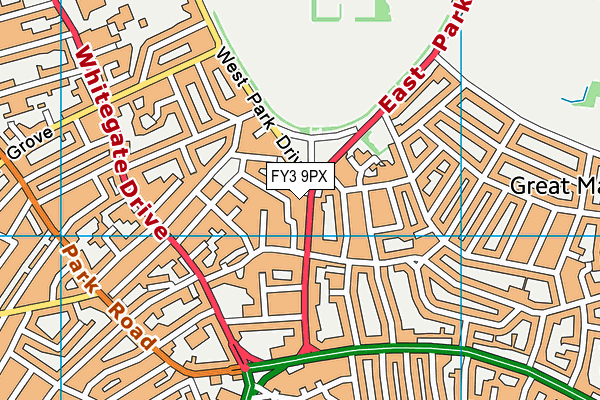 FY3 9PX map - OS VectorMap District (Ordnance Survey)