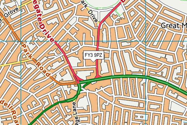 FY3 9PZ map - OS VectorMap District (Ordnance Survey)