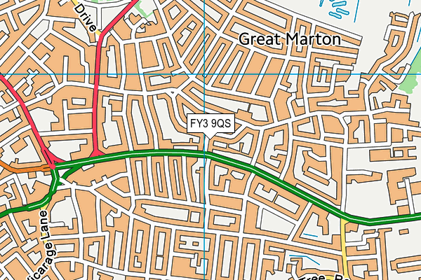 FY3 9QS map - OS VectorMap District (Ordnance Survey)