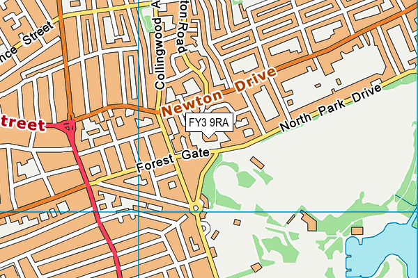 FY3 9RA map - OS VectorMap District (Ordnance Survey)