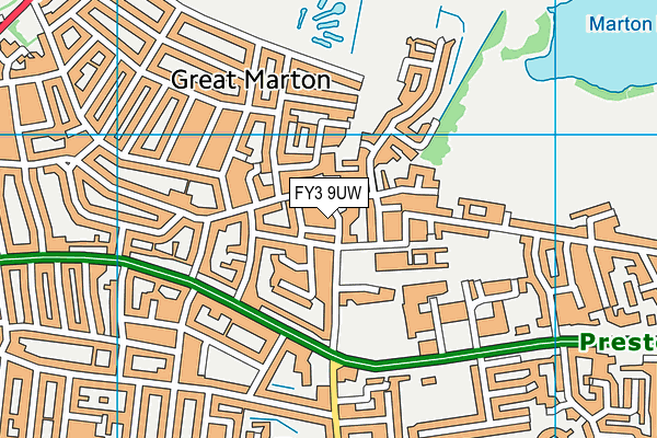 FY3 9UW map - OS VectorMap District (Ordnance Survey)