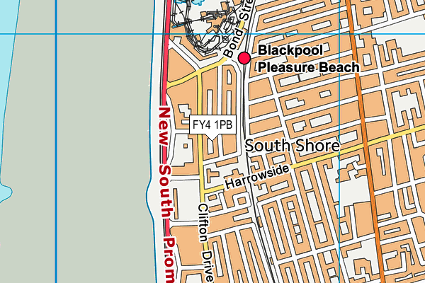 FY4 1PB map - OS VectorMap District (Ordnance Survey)