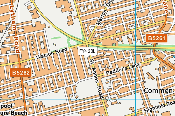 FY4 2BL map - OS VectorMap District (Ordnance Survey)
