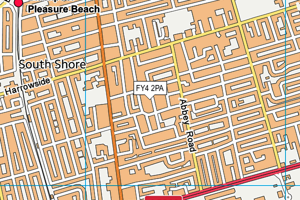 FY4 2PA map - OS VectorMap District (Ordnance Survey)