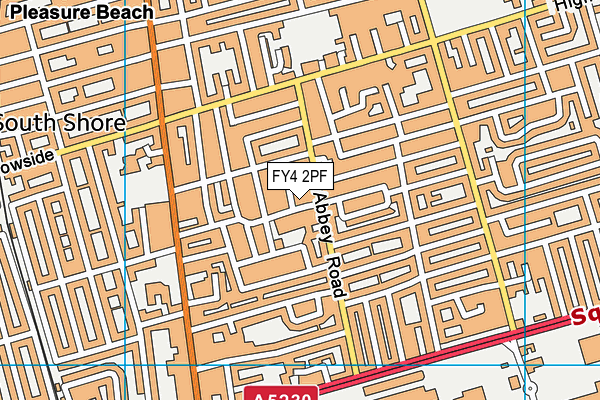 FY4 2PF map - OS VectorMap District (Ordnance Survey)