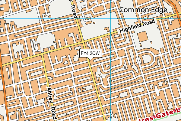 FY4 2QW map - OS VectorMap District (Ordnance Survey)
