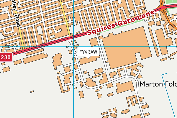 FY4 3AW map - OS VectorMap District (Ordnance Survey)
