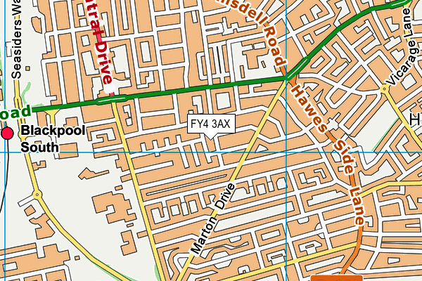 FY4 3AX map - OS VectorMap District (Ordnance Survey)