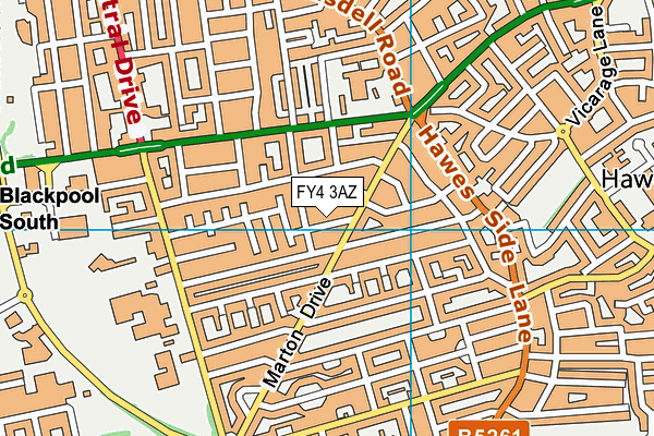 FY4 3AZ map - OS VectorMap District (Ordnance Survey)