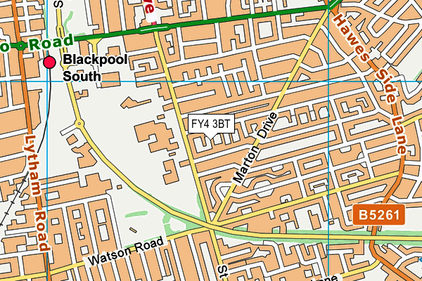 FY4 3BT map - OS VectorMap District (Ordnance Survey)