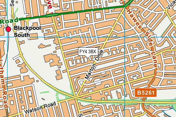 FY4 3BX map - OS VectorMap District (Ordnance Survey)