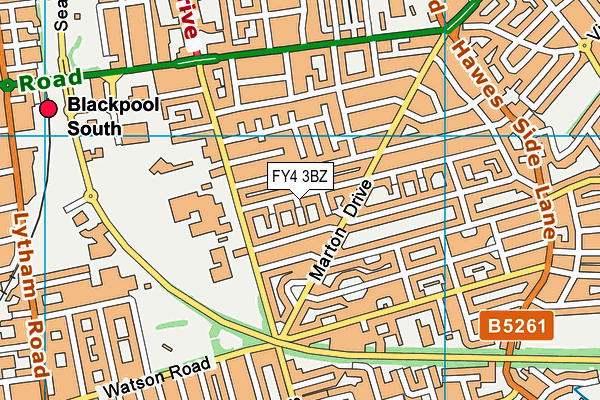 FY4 3BZ map - OS VectorMap District (Ordnance Survey)
