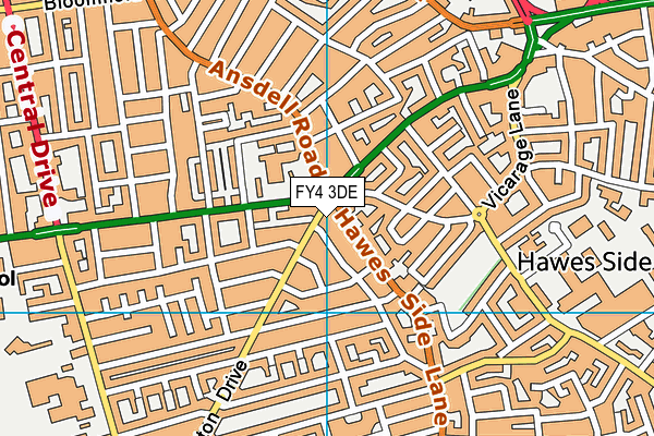 FY4 3DE map - OS VectorMap District (Ordnance Survey)