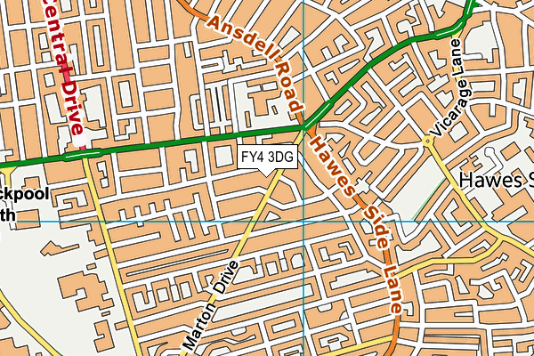 FY4 3DG map - OS VectorMap District (Ordnance Survey)