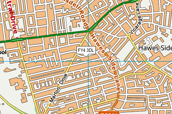 FY4 3DL map - OS VectorMap District (Ordnance Survey)