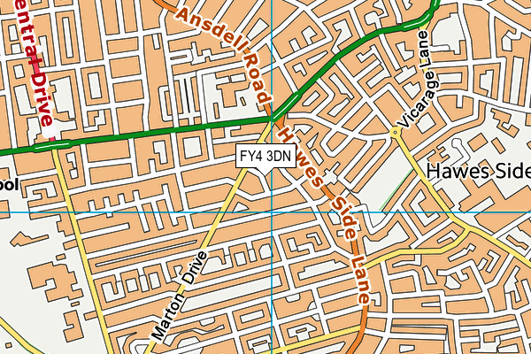 FY4 3DN map - OS VectorMap District (Ordnance Survey)