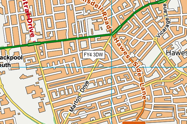 FY4 3DW map - OS VectorMap District (Ordnance Survey)