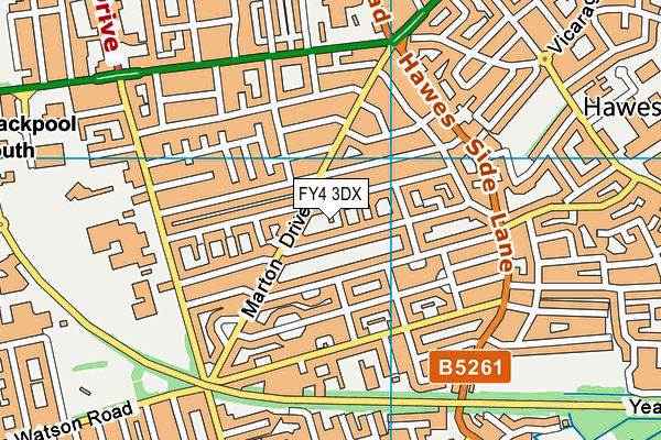 FY4 3DX map - OS VectorMap District (Ordnance Survey)
