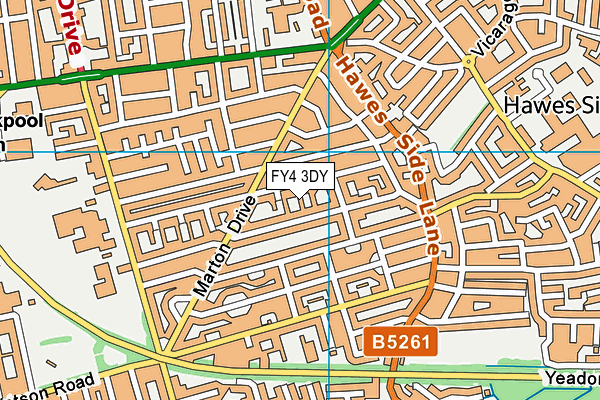 FY4 3DY map - OS VectorMap District (Ordnance Survey)