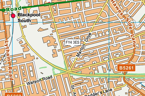 FY4 3ES map - OS VectorMap District (Ordnance Survey)