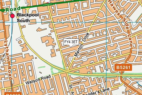 FY4 3ET map - OS VectorMap District (Ordnance Survey)