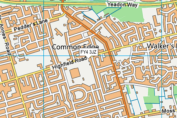 Highfield Leadership Academy map (FY4 3JZ) - OS VectorMap District (Ordnance Survey)