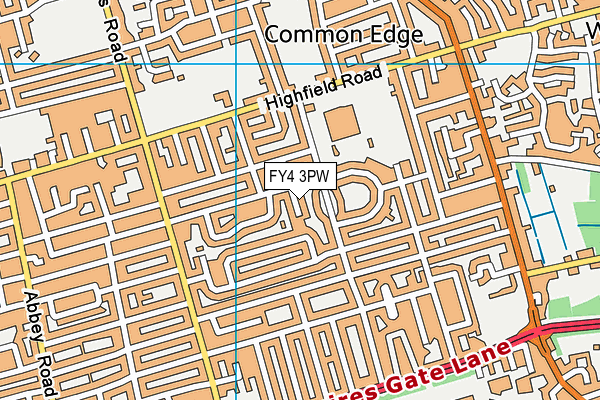 FY4 3PW map - OS VectorMap District (Ordnance Survey)