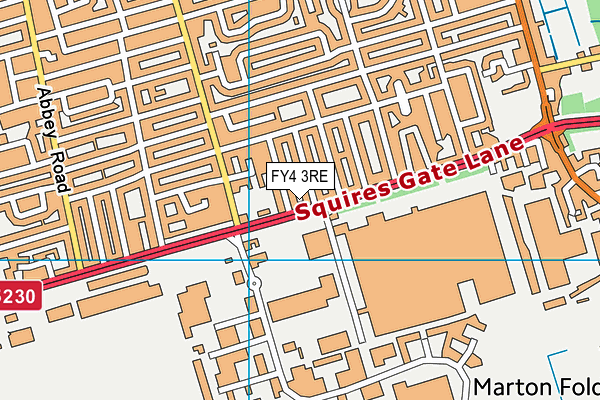 FY4 3RE map - OS VectorMap District (Ordnance Survey)