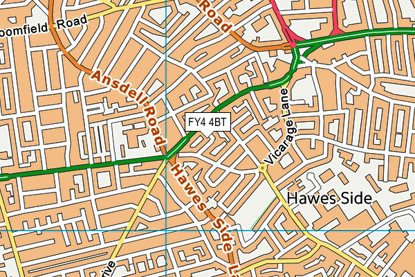 FY4 4BT map - OS VectorMap District (Ordnance Survey)