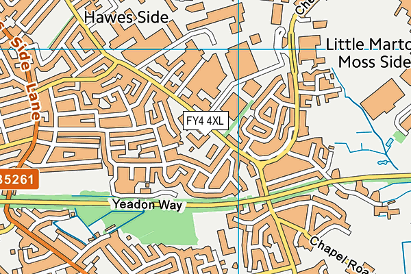 FY4 4XL map - OS VectorMap District (Ordnance Survey)