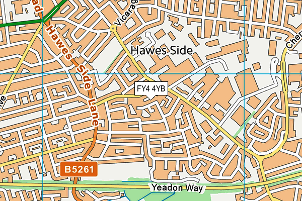 FY4 4YB map - OS VectorMap District (Ordnance Survey)