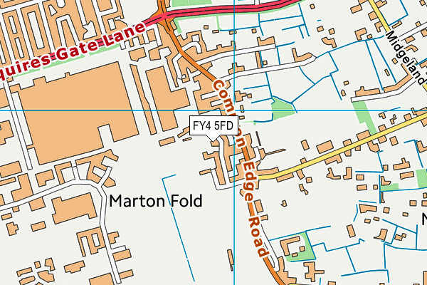 Common Edge map (FY4 5FD) - OS VectorMap District (Ordnance Survey)