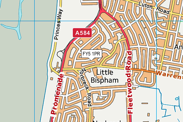 FY5 1PR map - OS VectorMap District (Ordnance Survey)