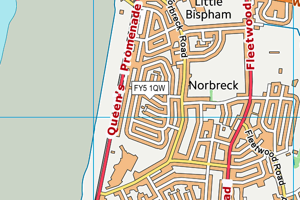 FY5 1QW map - OS VectorMap District (Ordnance Survey)