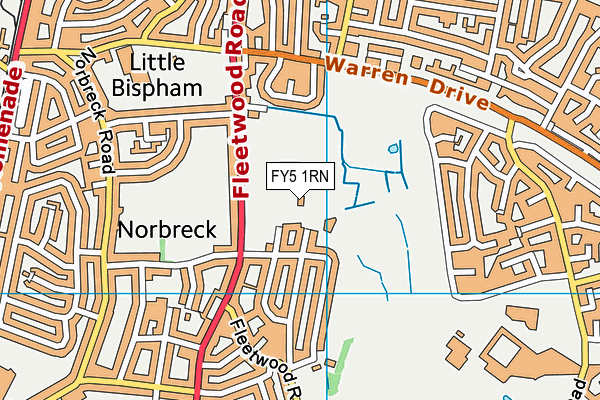 Blackpool Rufc map (FY5 1RN) - OS VectorMap District (Ordnance Survey)