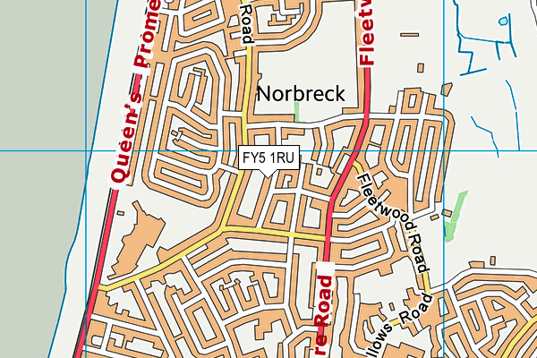 FY5 1RU map - OS VectorMap District (Ordnance Survey)